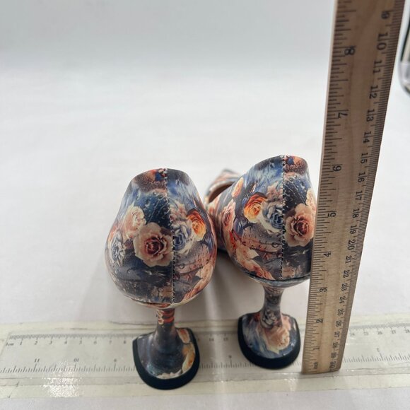 YDN Blue Flower Pointed Toe Slip on Pumps Special High Heel Shoe for Party Lady - Picture 6 of 9